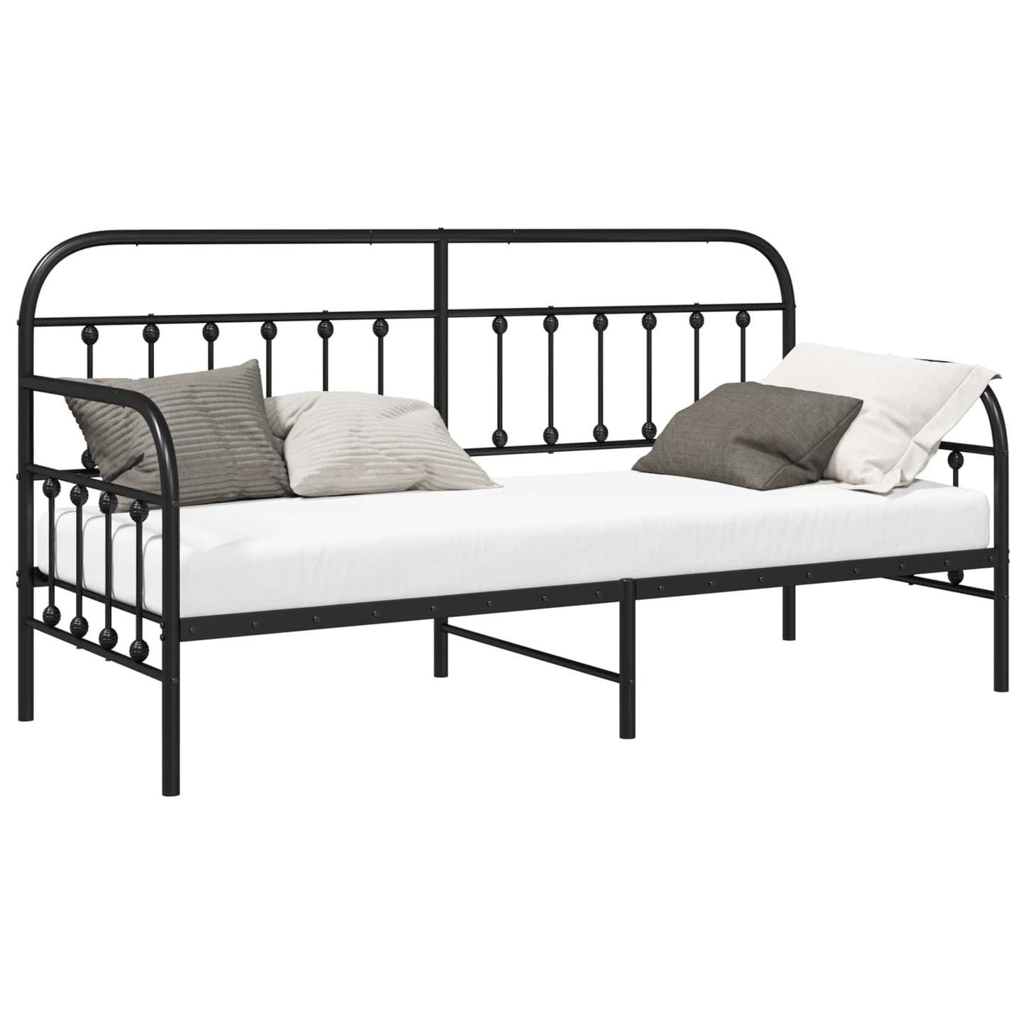Dagsengeramme Svart 80 x 200 cm Pulverlakkert stål vidaXL