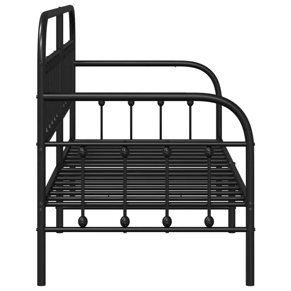 Dagsengeramme Svart 80 x 200 cm Pulverlakkert stål vidaXL