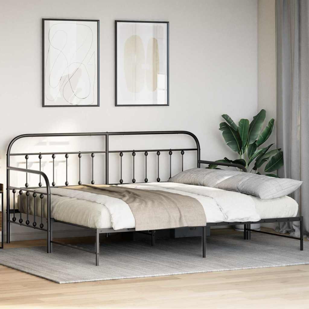Dagsengeramme Svart 90 x 200 cm Pulverlakkert stål
