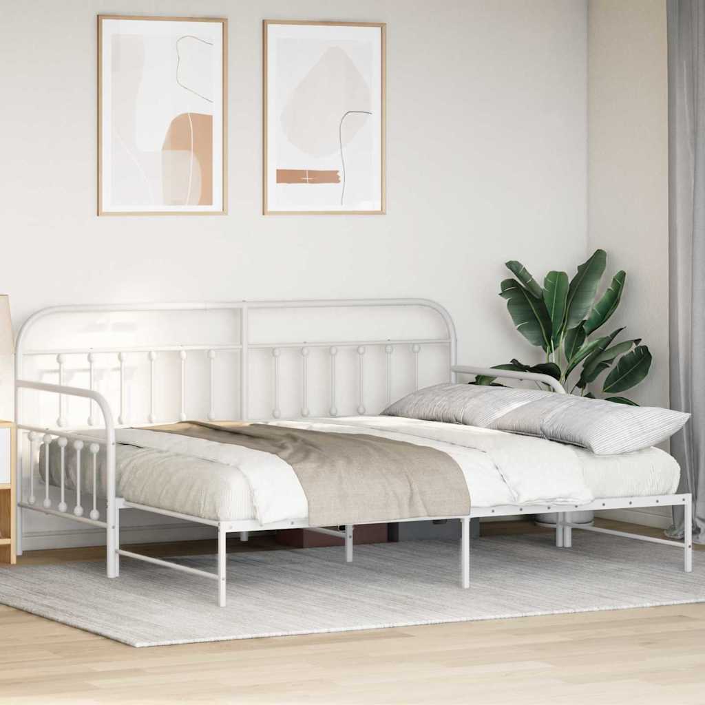 Dagsengeramme Hvit 90 x 190 cm Pulverlakkert stål