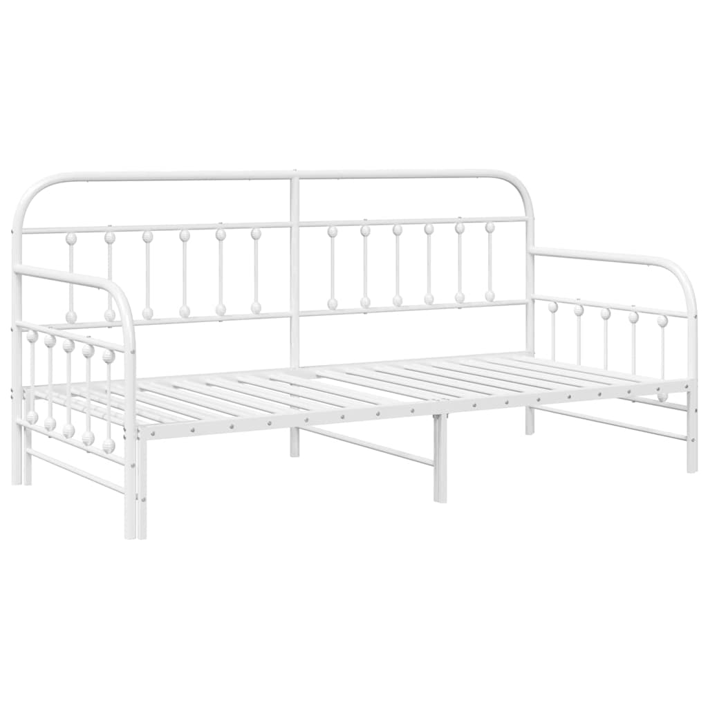 Dagsengeramme Hvit 90 x 190 cm Pulverlakkert stål