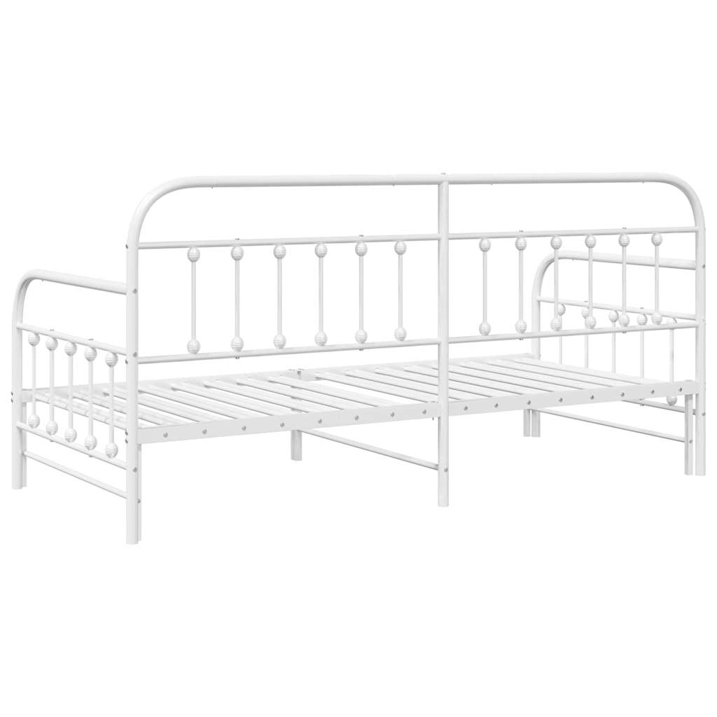 Dagsengeramme Hvit 90 x 190 cm Pulverlakkert stål