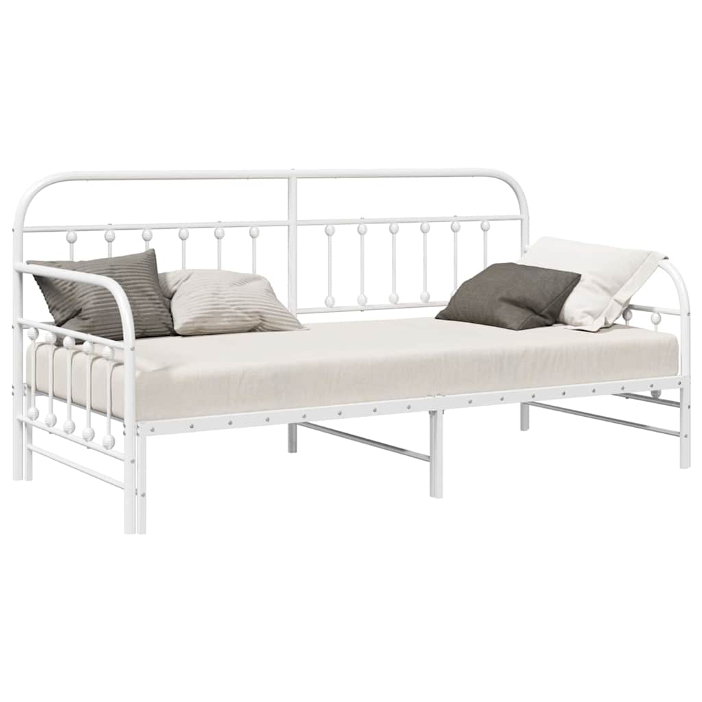 Dagsengeramme Hvit 90 x 190 cm Pulverlakkert stål