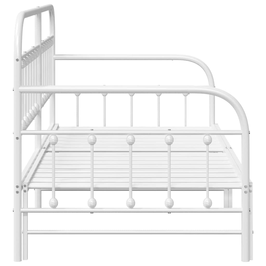 Dagsengeramme Hvit 90 x 190 cm Pulverlakkert stål