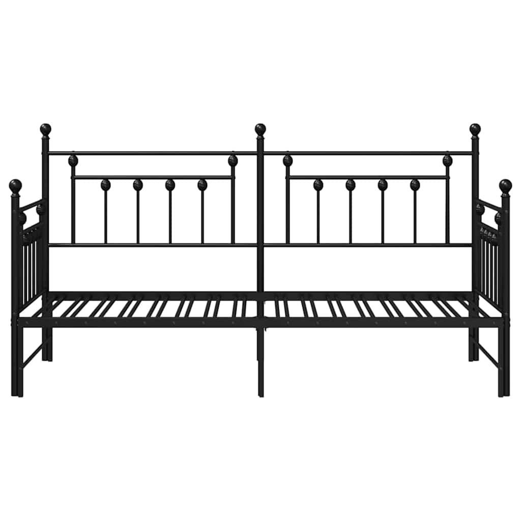 Dagsengeramme med hodegjerde Svart 80 x 200 cm Stål