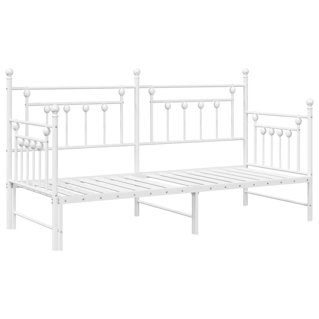 Dagsengeramme med hodegjerde Hvit 80 x 200 cm Stål