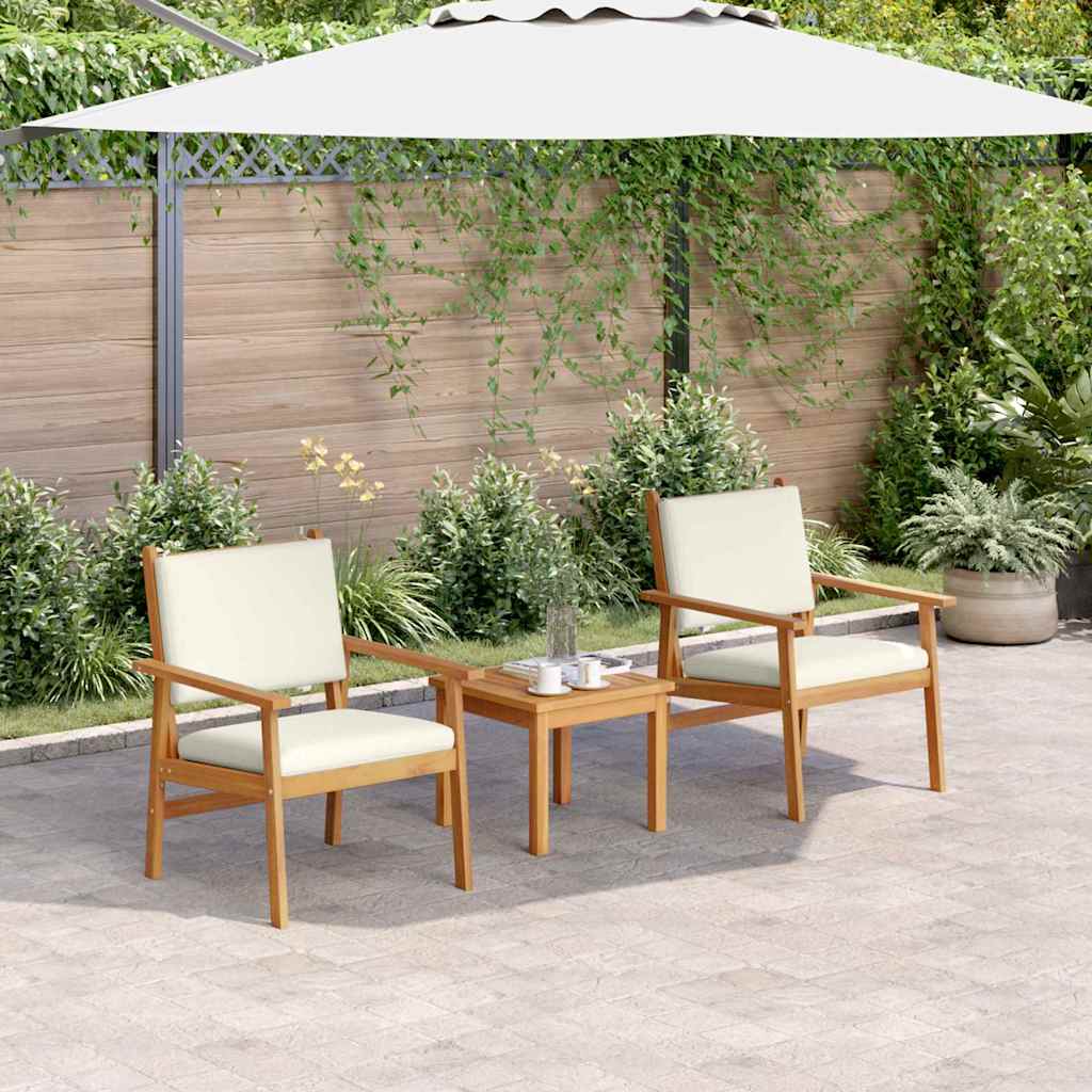 Hage Stol med pute 2 pcs Brun Massivt akasietre