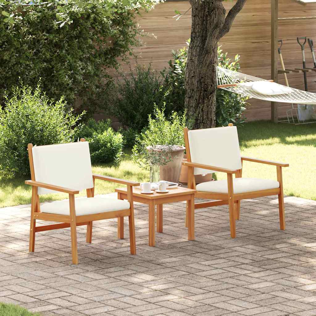 Hage Stol med pute 2 pcs Brun Massivt akasietre
