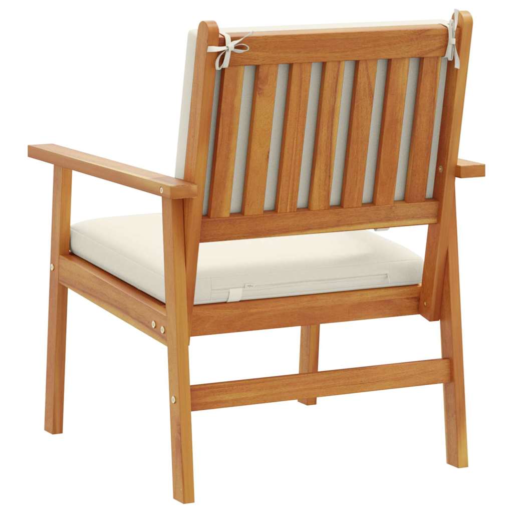 Hage Stol med pute 2 pcs Brun Massivt akasietre
