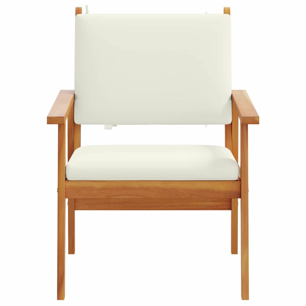 Hage Stol med pute 2 pcs Brun Massivt akasietre