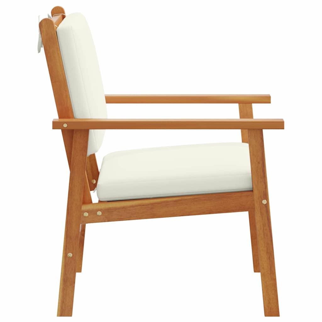 Hage Stol med pute 2 pcs Brun Massivt akasietre
