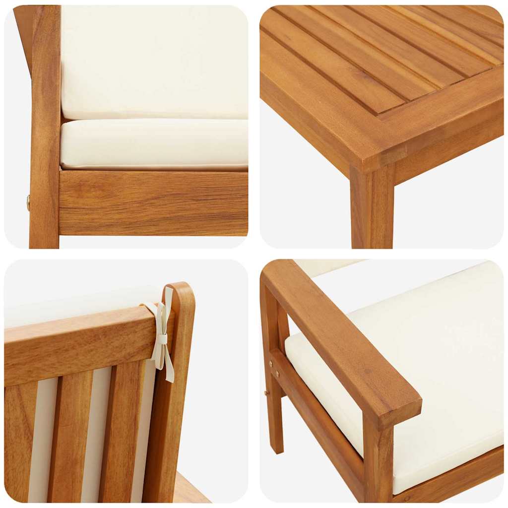 Hagesofa Set 3 pcs Brun 45 x 45 x 38cm Massivt akasietre