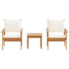 Hagesofa Set 3 pcs Brun 45 x 45 x 38cm Massivt akasietre
