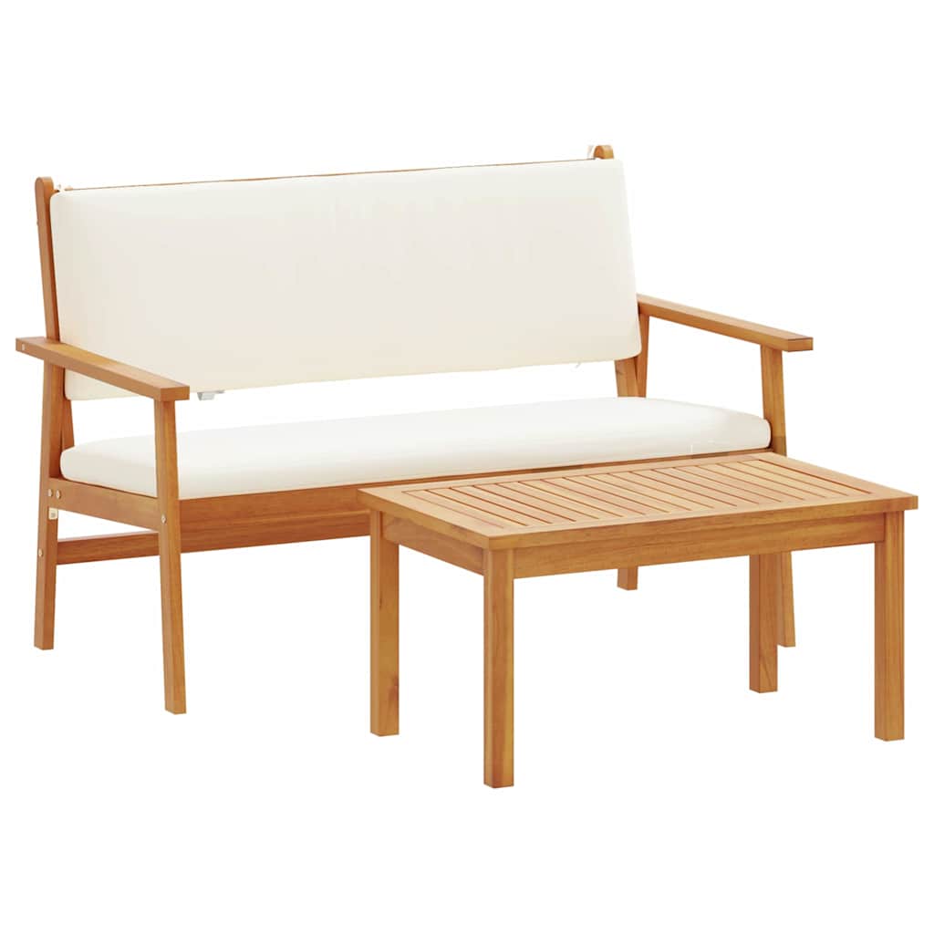 Hagesofa Set 2 pcs Brun Massivt akasietre