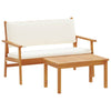 Hagesofa Set 2 pcs Brun Massivt akasietre
