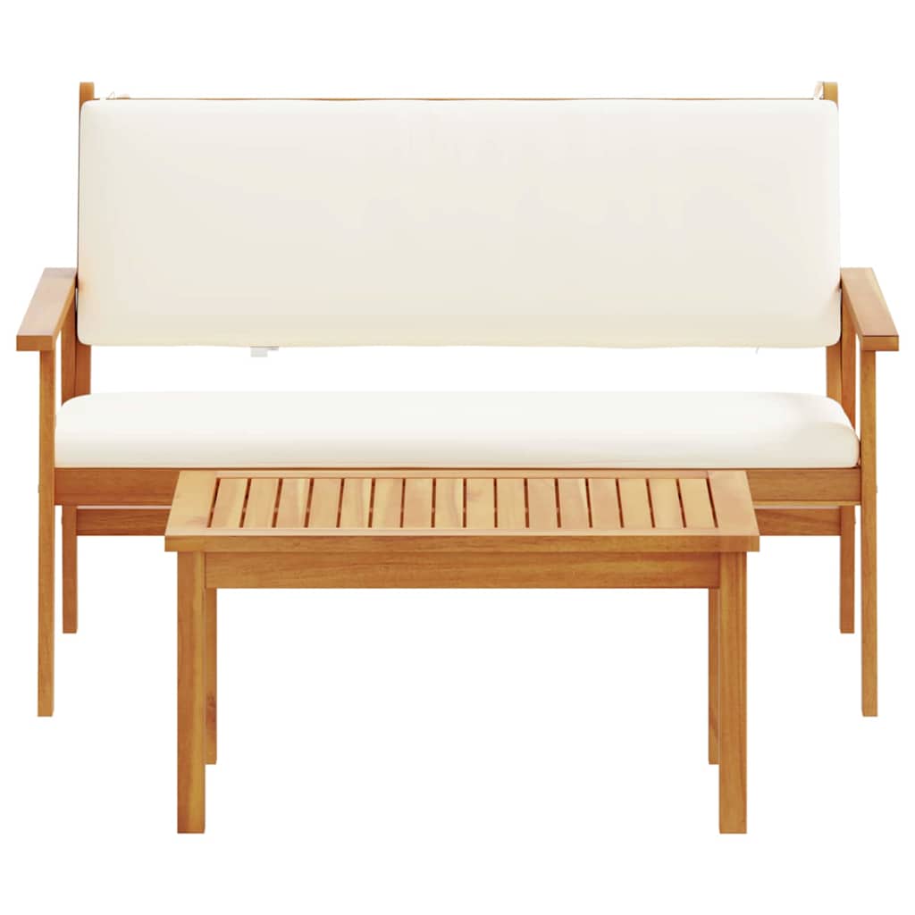 Hagesofa Set 2 pcs Brun Massivt akasietre