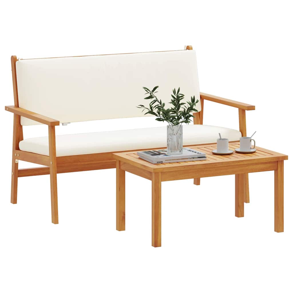 Hagesofa Set 2 pcs Brun Massivt akasietre
