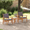 Hage Stol med pute 2 pcs Brun Massivt akasietre