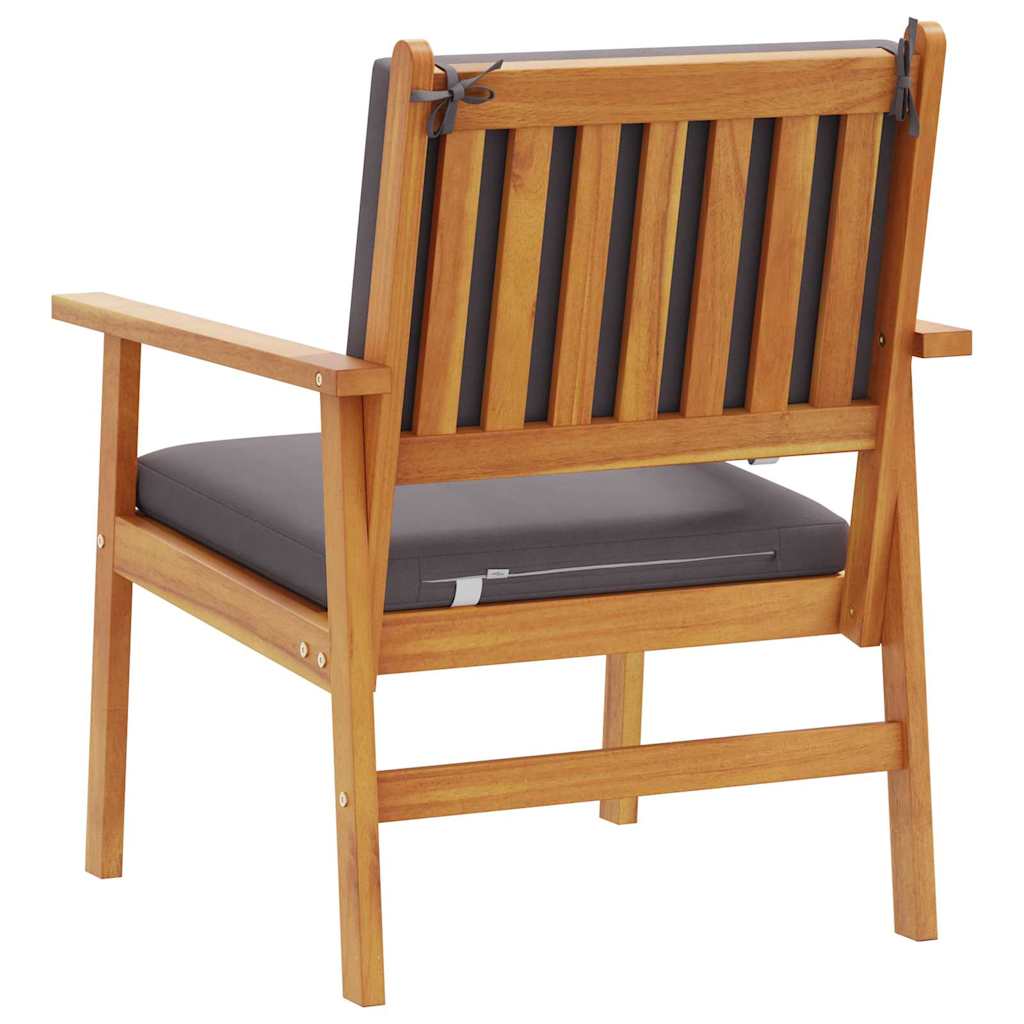 Hage Stol med pute 2 pcs Brun Massivt akasietre