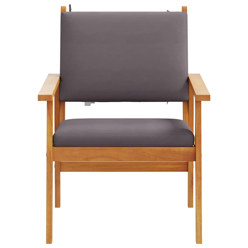 Hage Stol med pute 2 pcs Brun Massivt akasietre