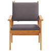 Hage Stol med pute 2 pcs Brun Massivt akasietre