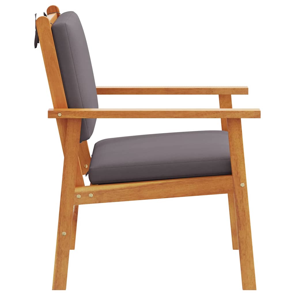 Hage Stol med pute 2 pcs Brun Massivt akasietre