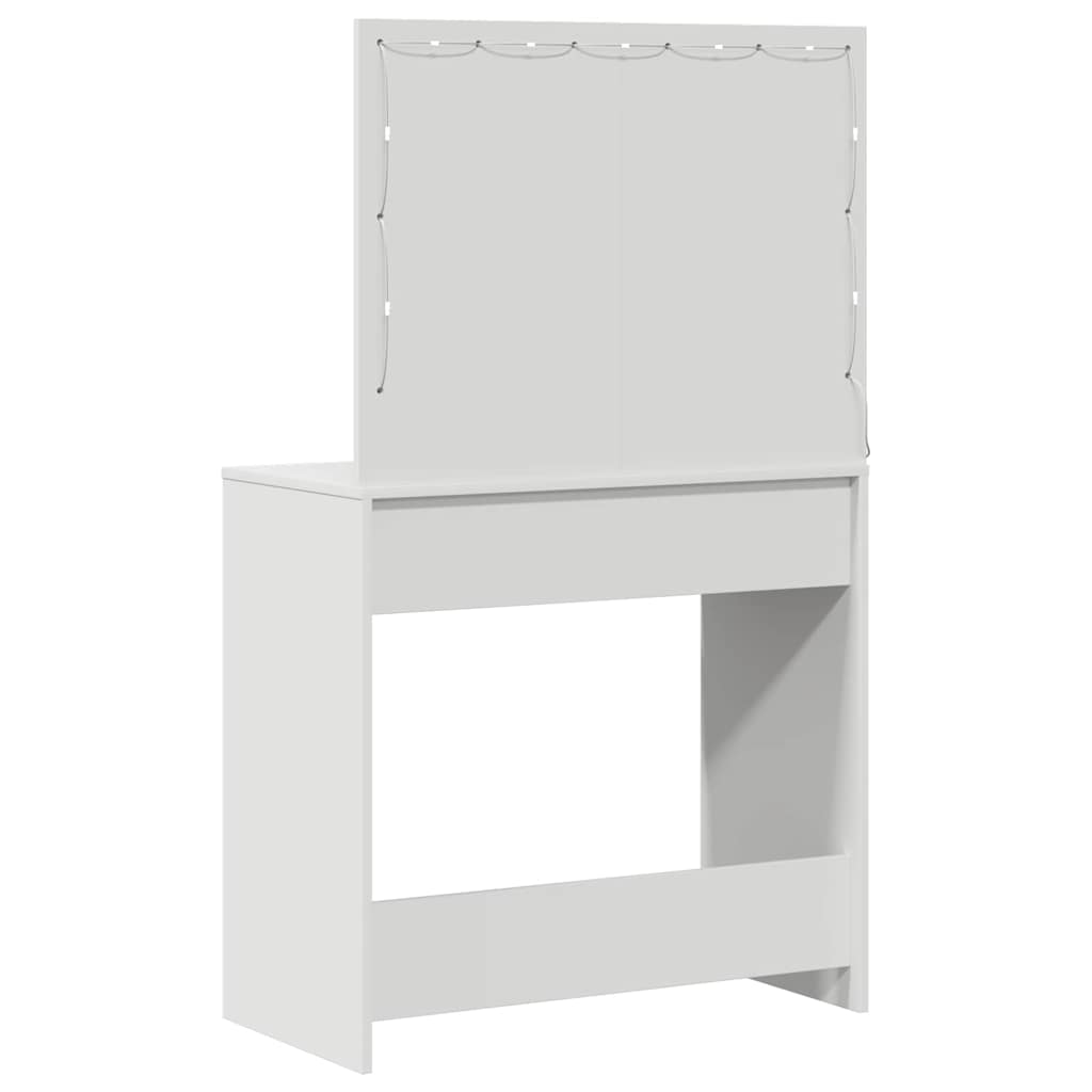 Sminkebord med speillys Hvit 78,5 x 41 x 135 cm Konstruert tre