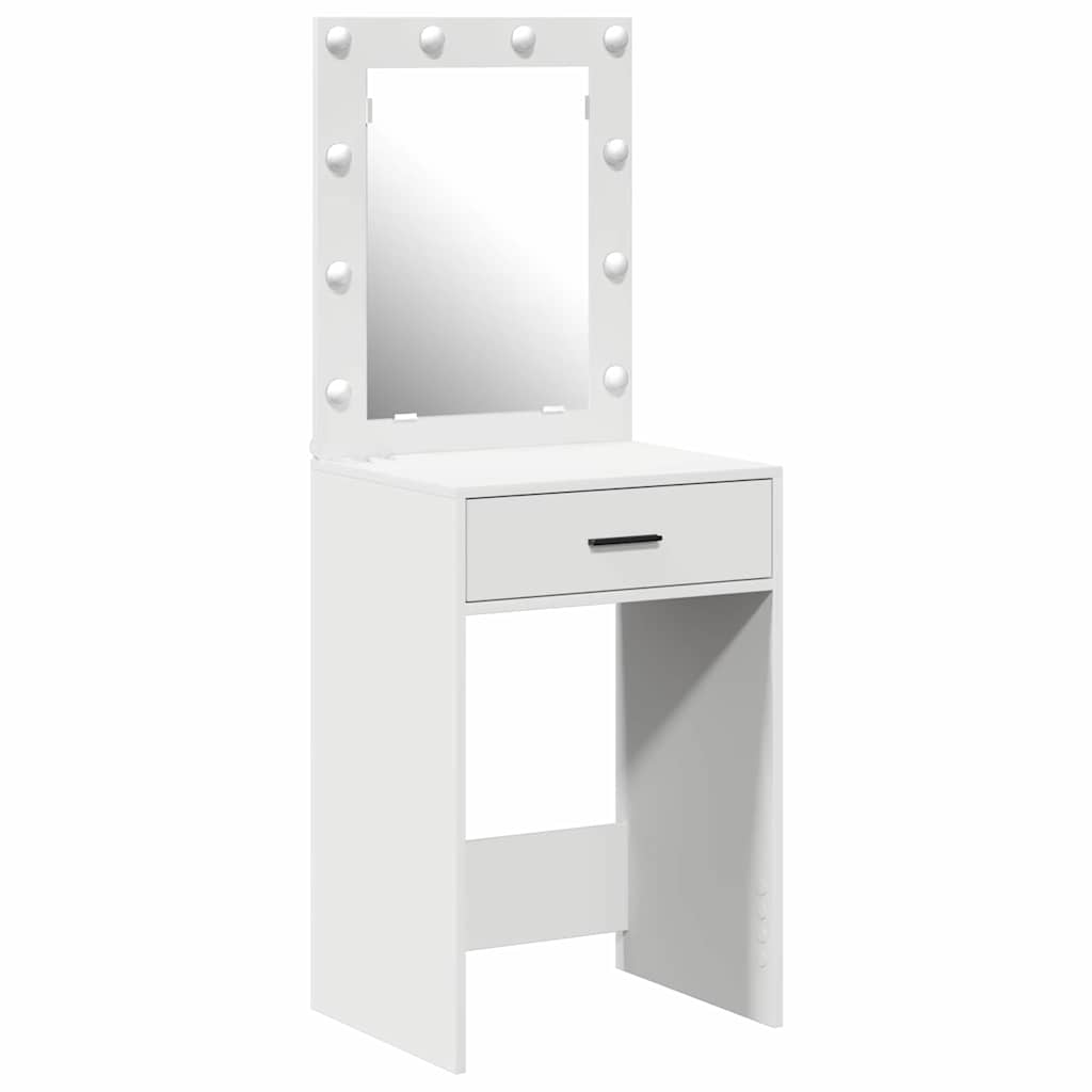 Sminkebord med speillys Hvit 50 x 41 x 135 cm Konstruert tre