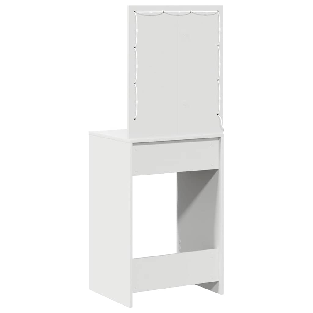 Sminkebord med speillys Hvit 50 x 41 x 135 cm Konstruert tre