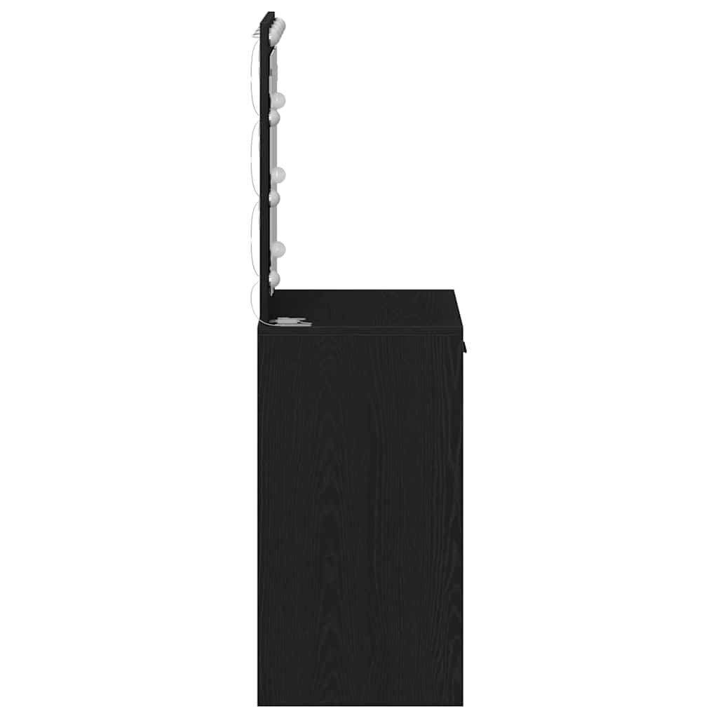 Sminkebord med skuff Svart Eik 50 x 41 x 135 cm Konstruert tre