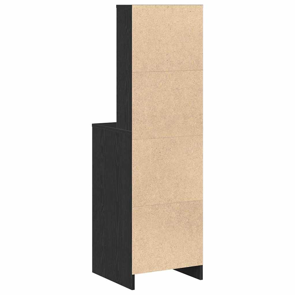 Høyskap med skuff Svart eik 40 x 41 x 135 cm Konstruert tre