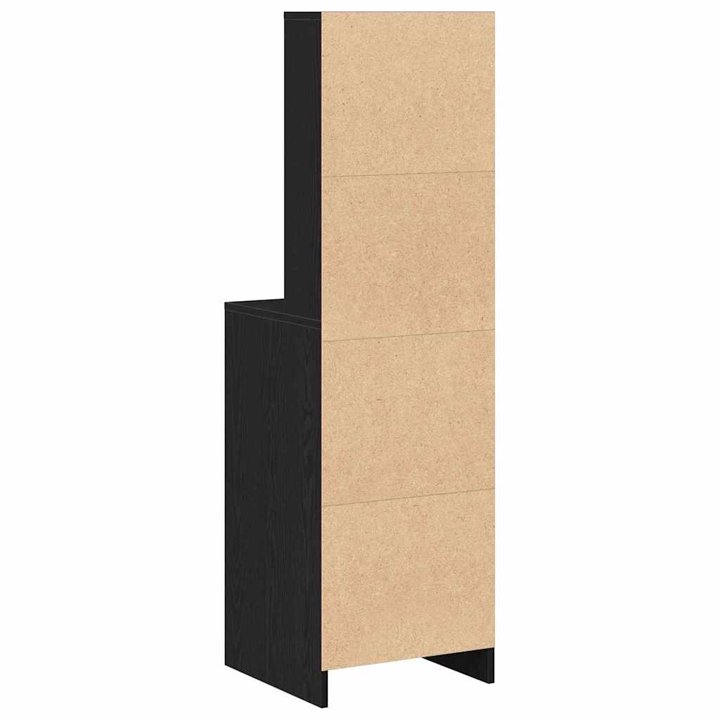 Høyskap med skuff Svart Eik 40 x 40,5 x 135 cm Konstruert tre