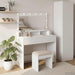 Sminkebord med speillys Hvit 100 x 41 x 135 cm Konstruert tre