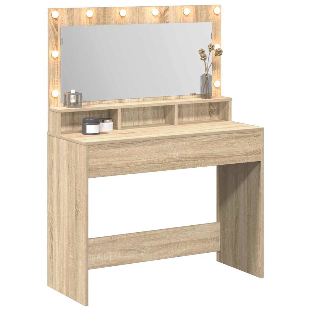 Sminkebord Sonoma eik 100 x 41 x 135 cm Konstruert tre