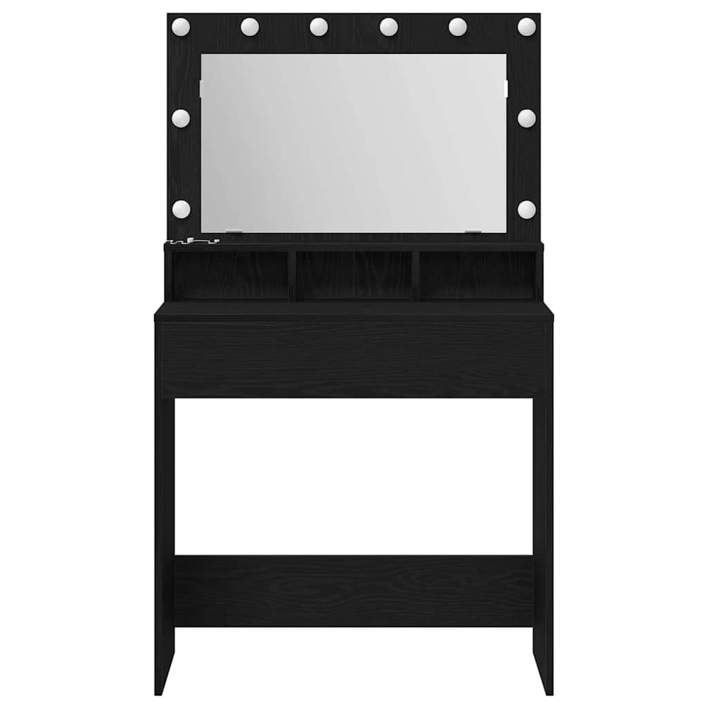 Sminkebord Svart Eik 75,5 x 41 x 135 cm Konstruert tre