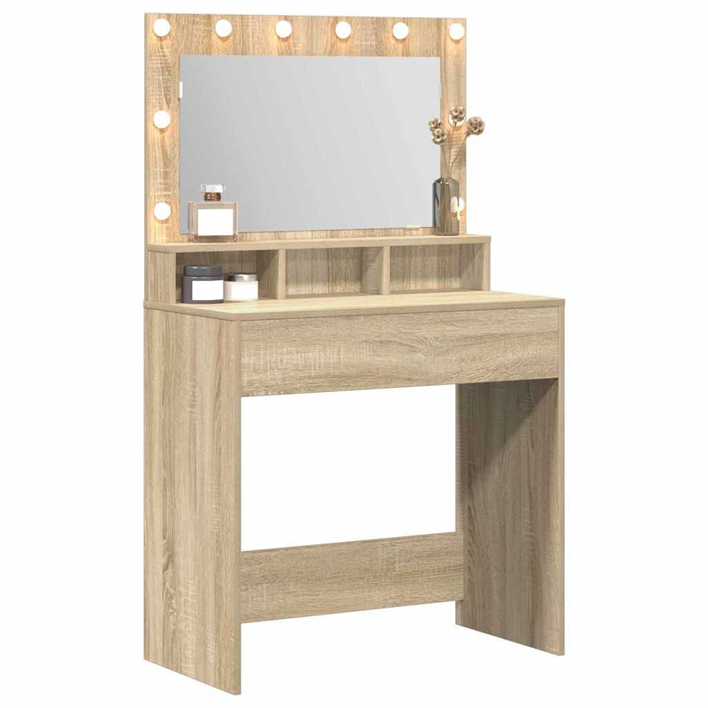 Sminkebord Sonoma eik 75,5 x 41 x 135 cm Konstruert tre