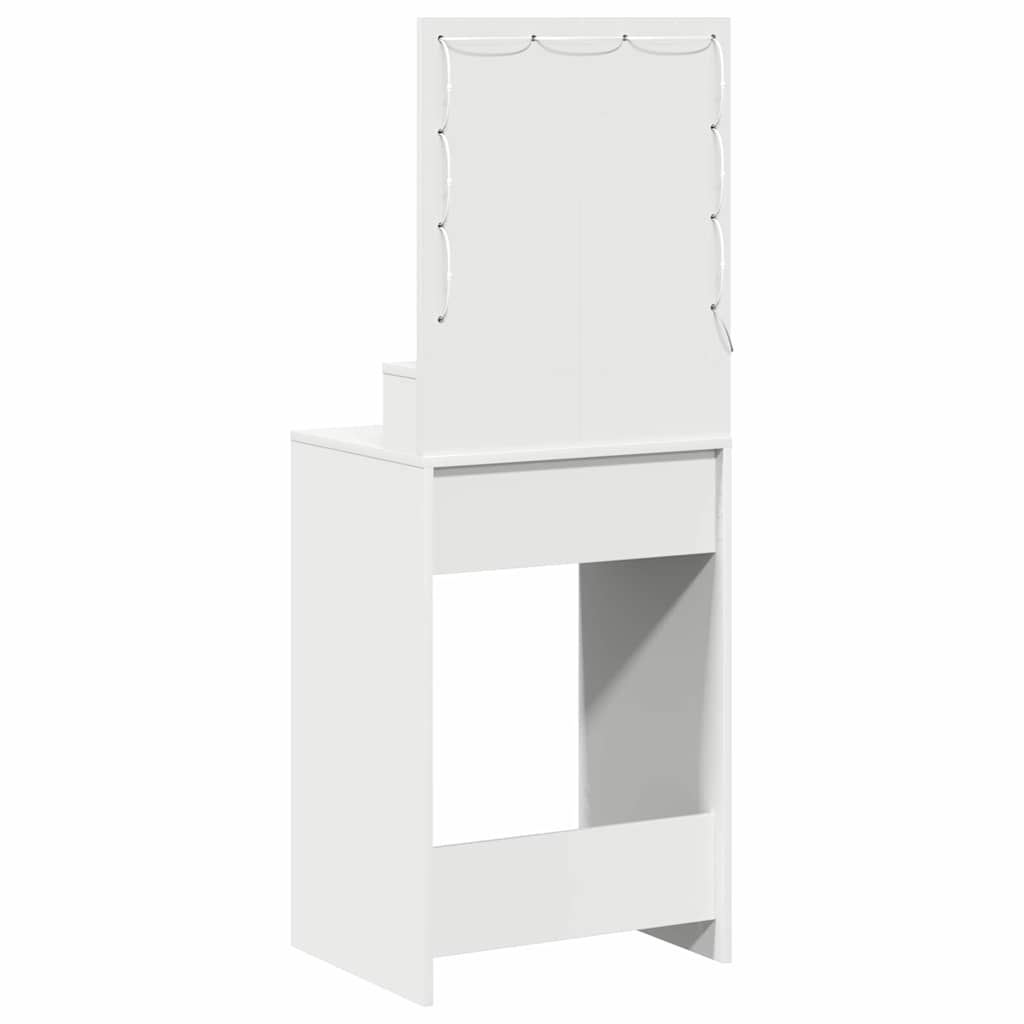 Sminkebord med speillys Hvit 50 x 41 x 135 cm Konstruert tre