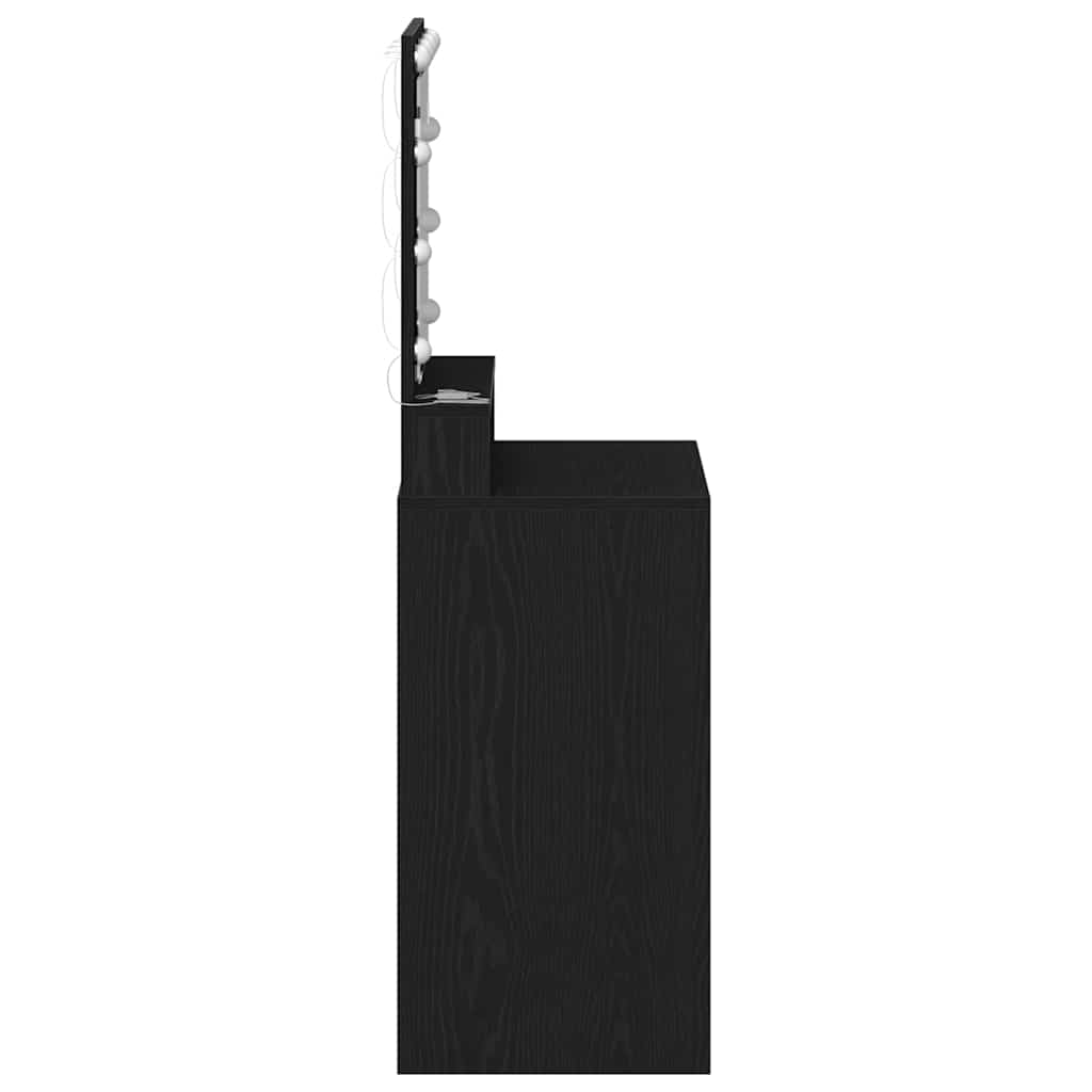 Sminkebord med hylle Svart Eik 50 x 41 x 135 cm Konstruert tre