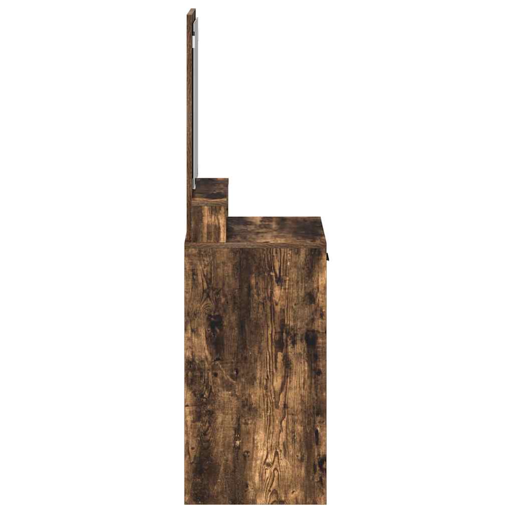 Sminkebord med skuff Røkt eik 50 x 41 x 140 cm Konstruert tre