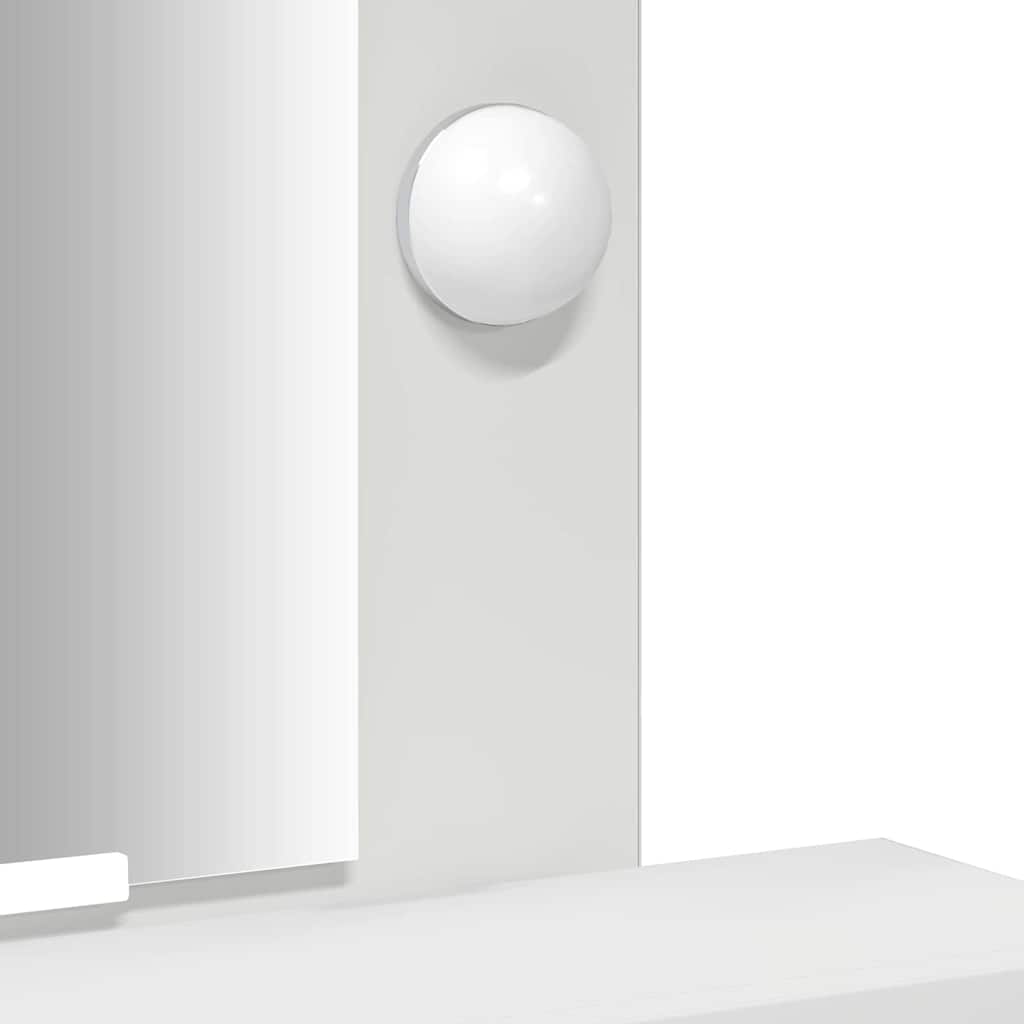Sminkebord med speillys Hvit 50 x 41 x 140 cm Konstruert tre