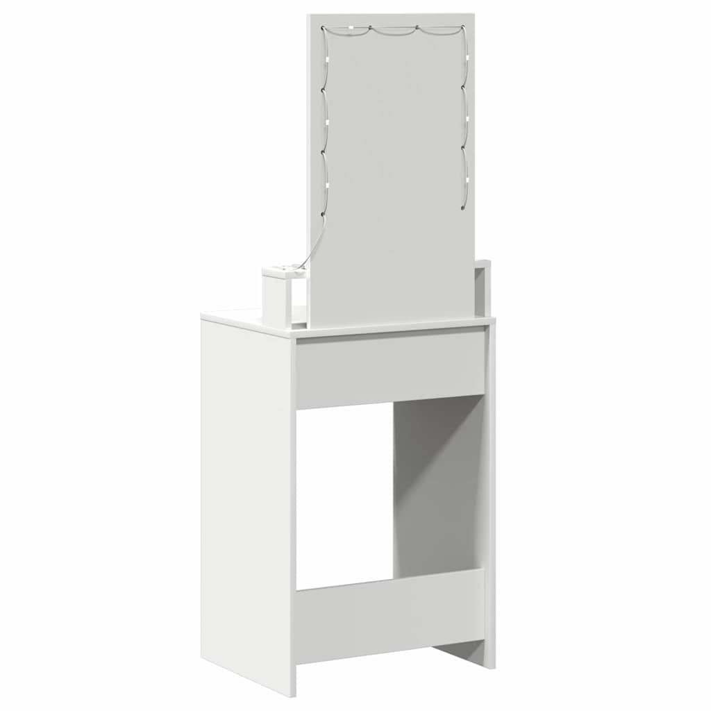 Sminkebord med speillys Hvit 50 x 41 x 140 cm Konstruert tre