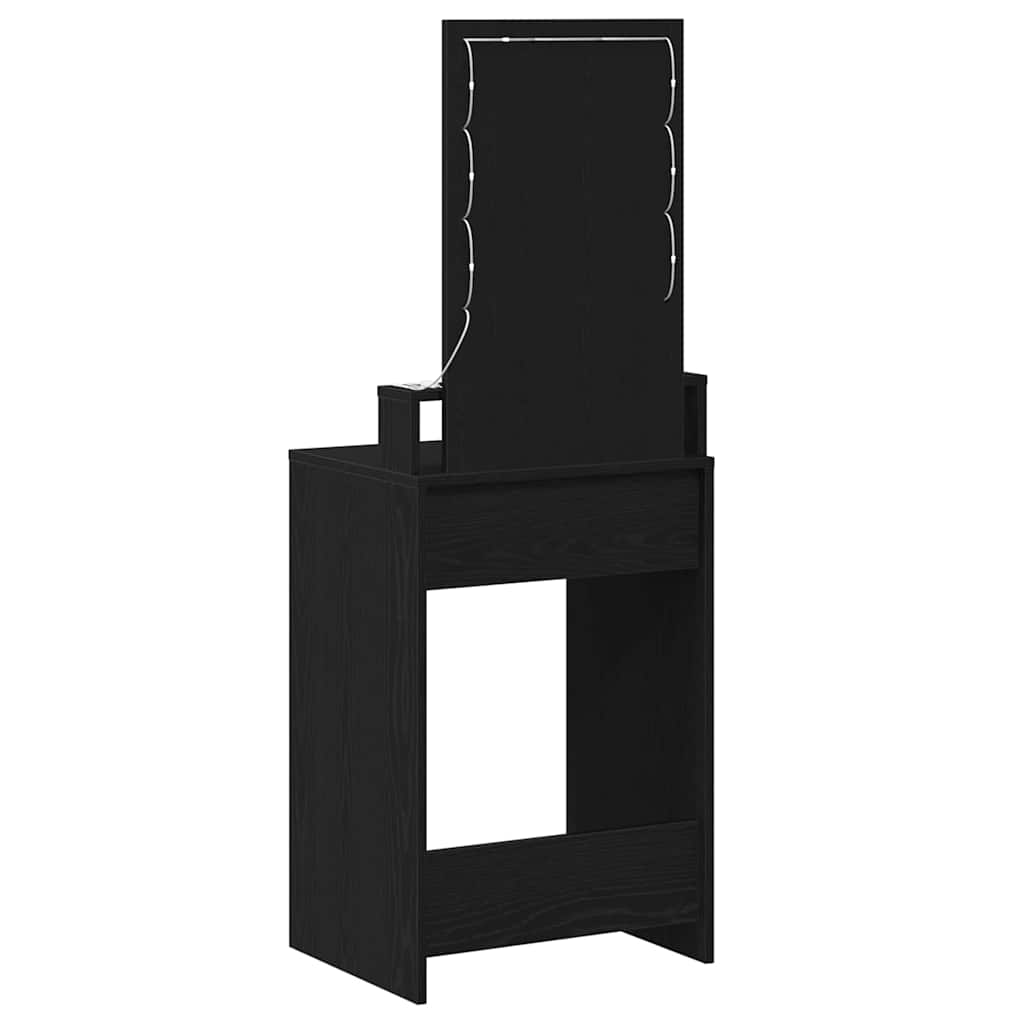 Sminkebord med speillys Svart 50 x 41 x 140 cm Konstruert tre