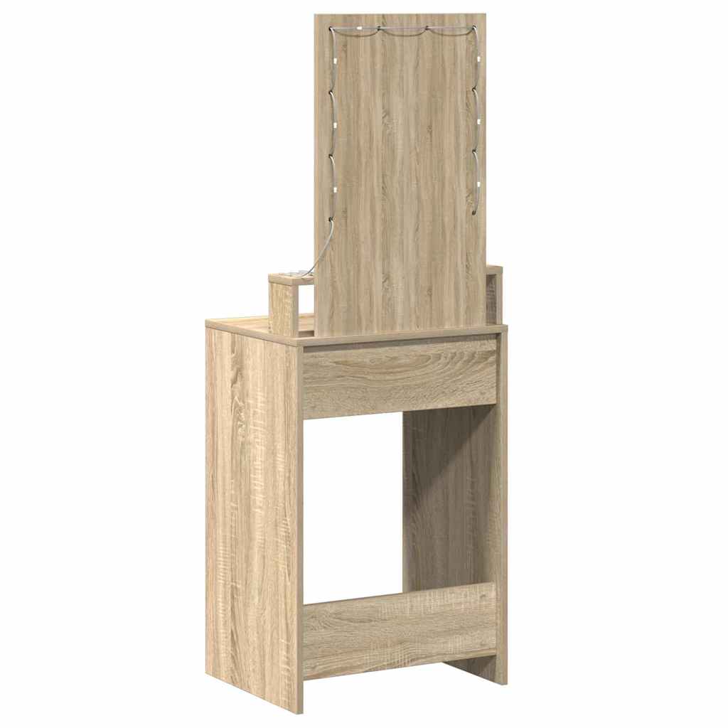 Sminkebord med speillys Brun 50 x 41 x 140 cm Konstruert tre