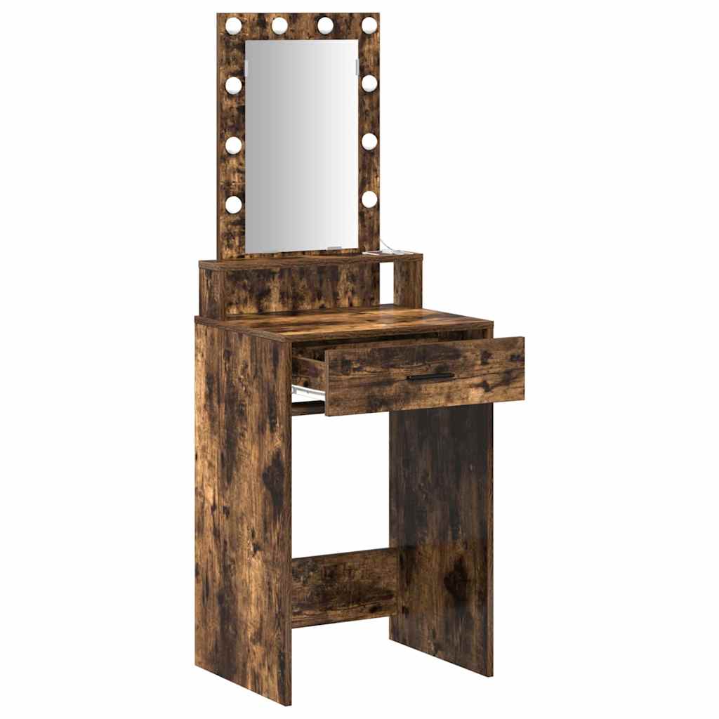 Sminkebord med speillys Brun 50 x 41 x 140 cm Konstruert tre
