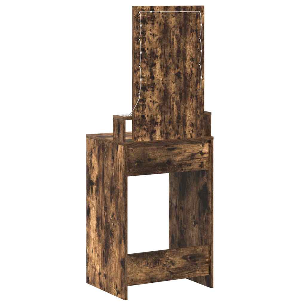 Sminkebord med speillys Brun 50 x 41 x 140 cm Konstruert tre