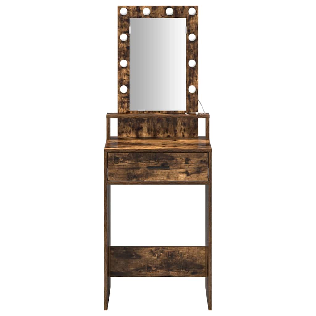 Sminkebord med speillys Brun 50 x 41 x 140 cm Konstruert tre