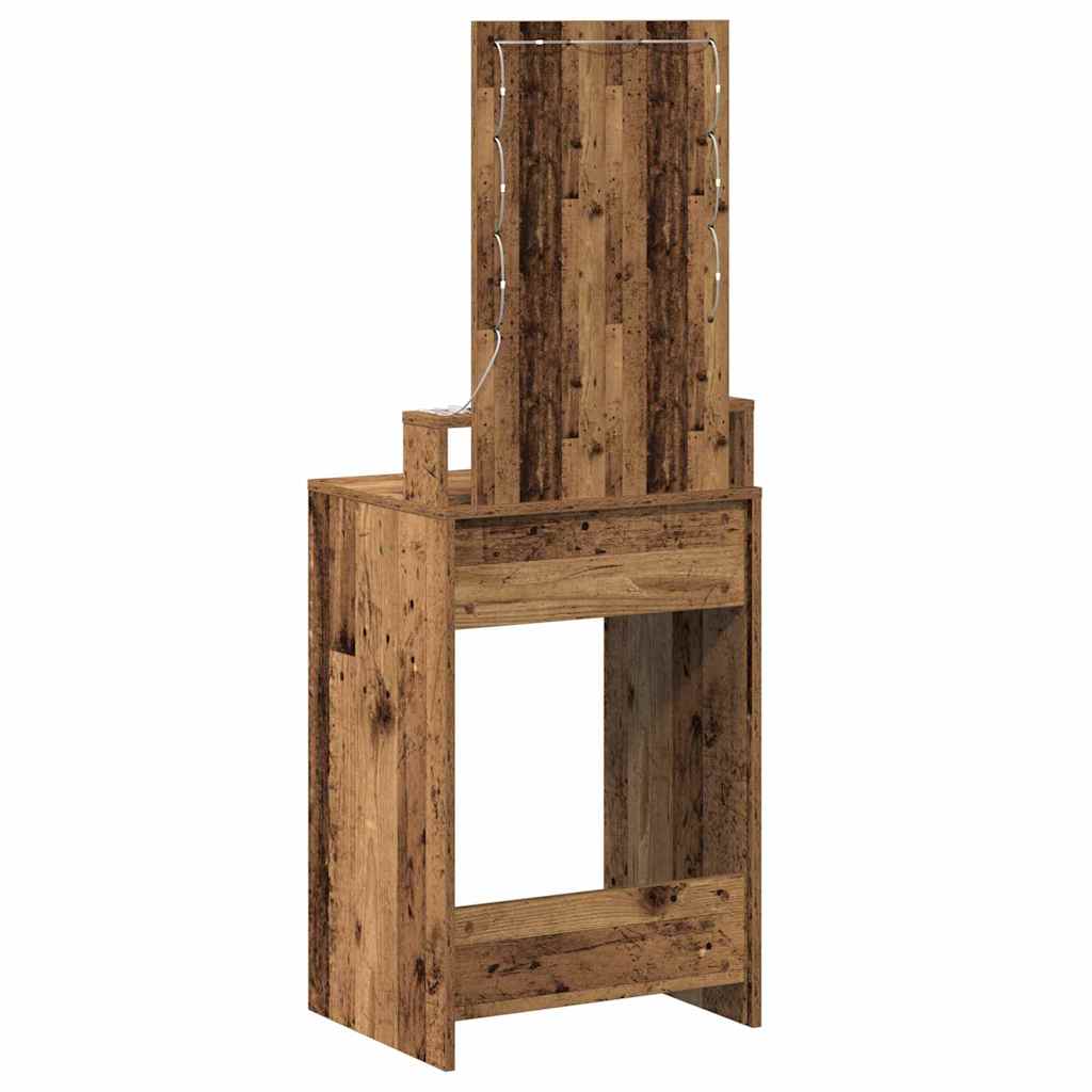 Sminkebord med speillys Brun 50 x 41 x 140 cm Konstruert tre