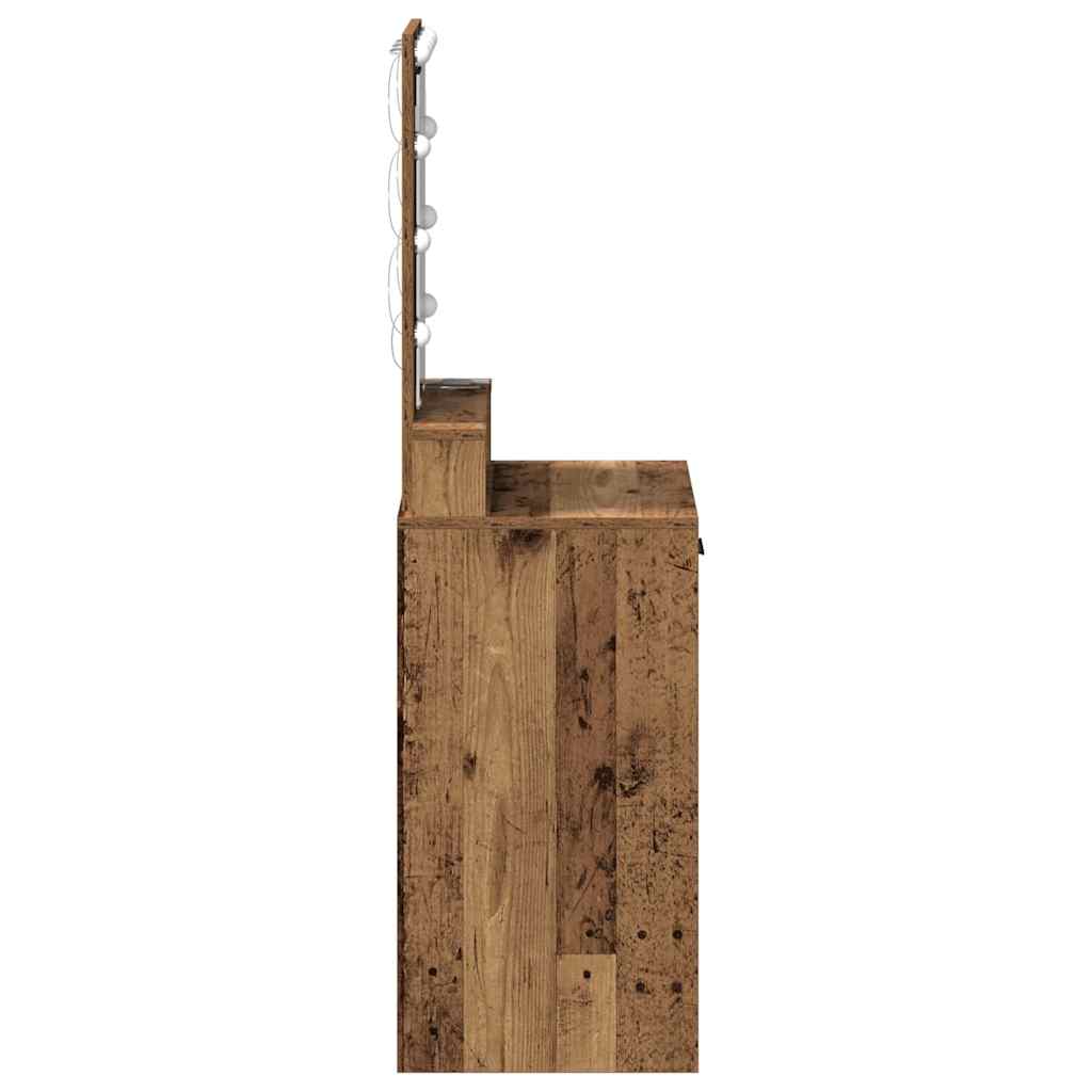 Sminkebord med speillys Brun 50 x 41 x 140 cm Konstruert tre