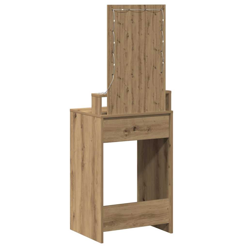 Sminkebord med speillys Brun 50 x 41 x 140 cm Konstruert tre