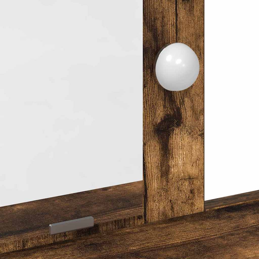 Sminkebord med speillys Brun 79 x 41 x 140 cm Konstruert tre
